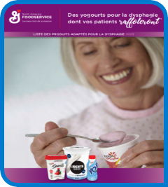 Page couverture de la liste des produits adaptés pour la dysphagie de General Mills