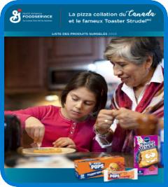 Page couverture de la liste des produits surgelés de General Mills